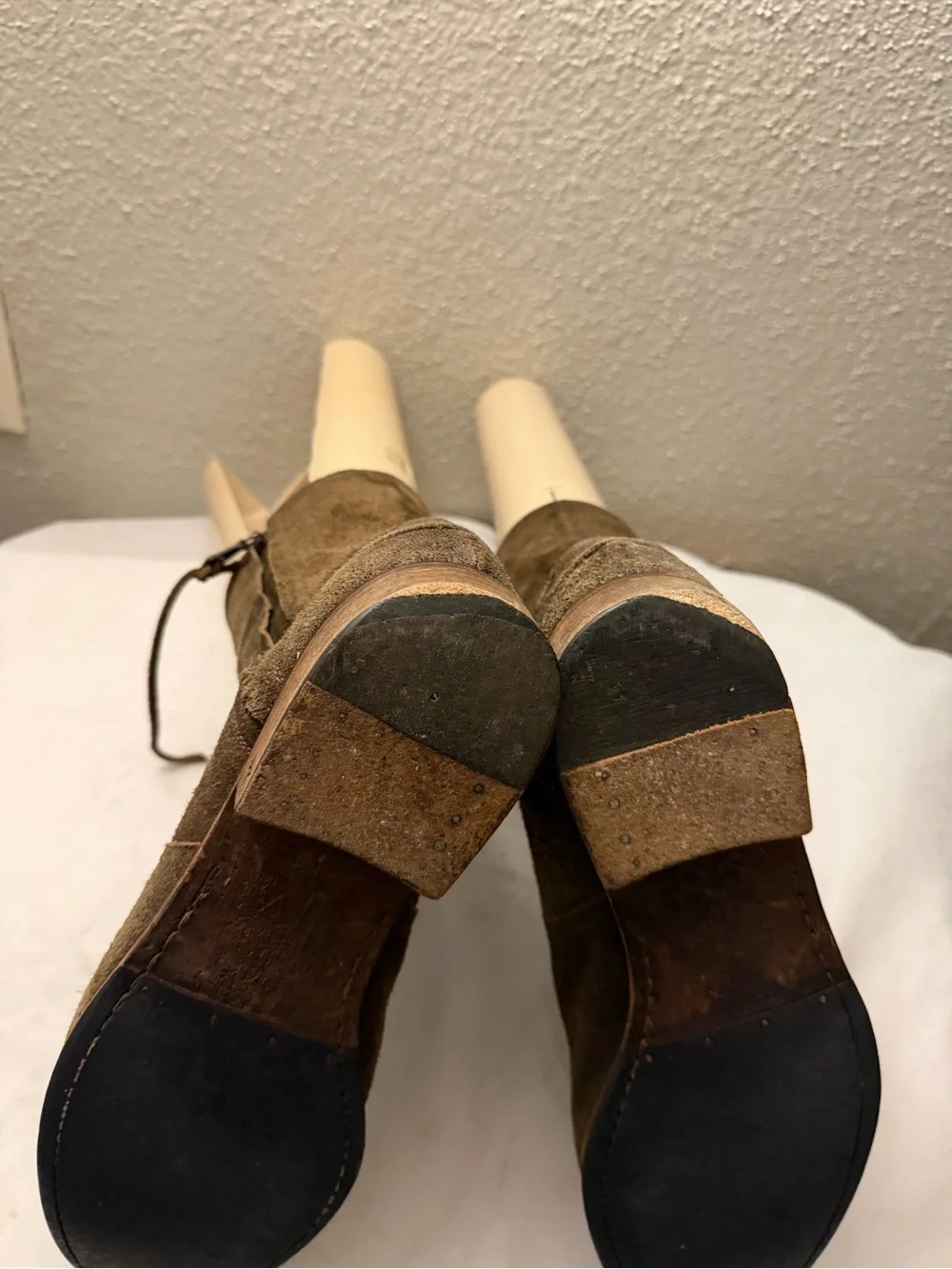John Varvatos Brown Suede Men's Mid-Calf Boots, pre-owned,SZ10